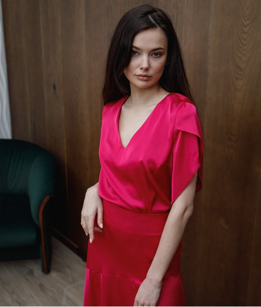 Silk T-shirt, pink
