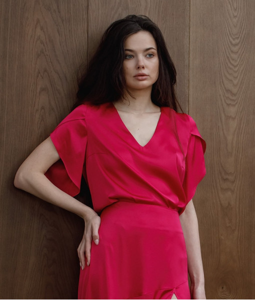 Silk T-shirt, pink