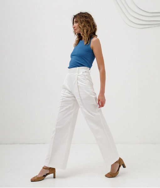 Classic cotton trousers (white)