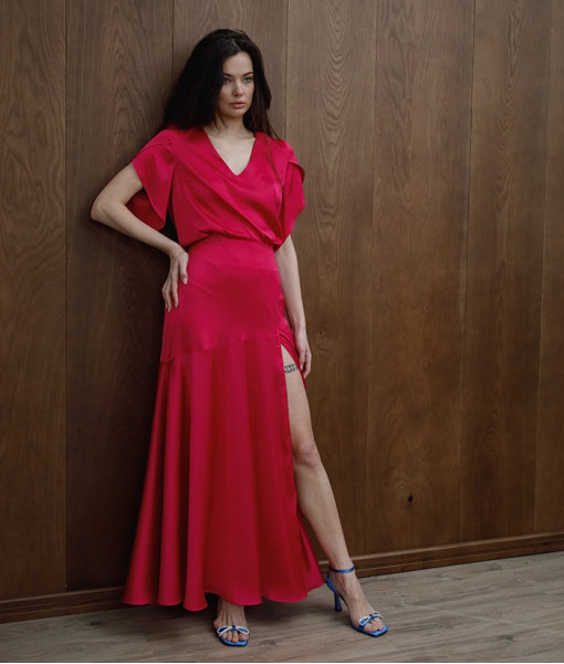 Silk skirt, pink