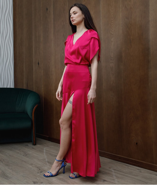 Silk skirt, pink