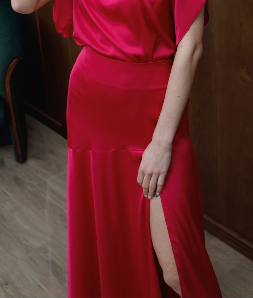 Silk skirt, pink