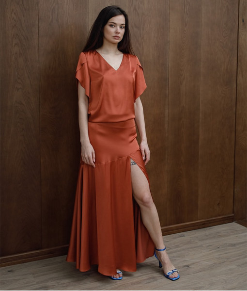 Silk skirt, bronze