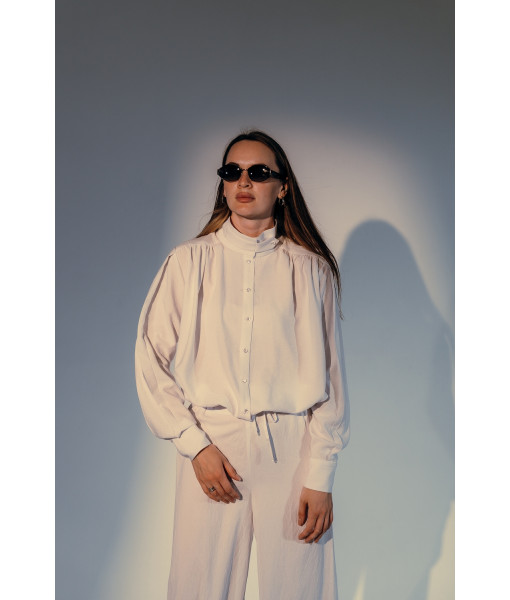 Safari linen shirt (white, black)