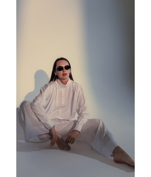 Safari linen shirt (white, black)