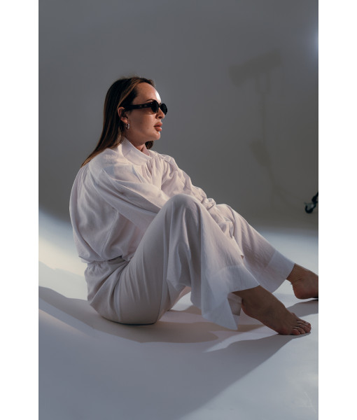 Safari linen shirt (white, black)